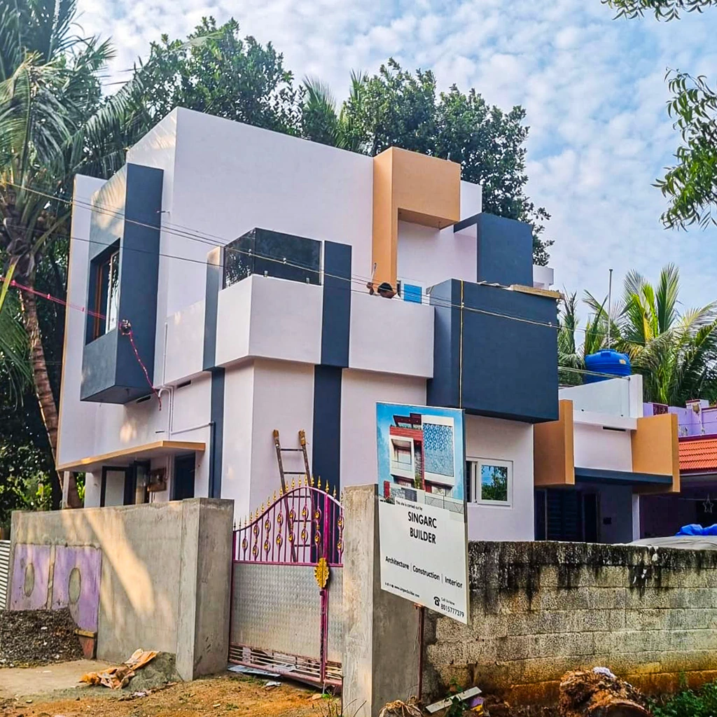 Completed projects by Singarc Builders showcasing residential and commercial designs.