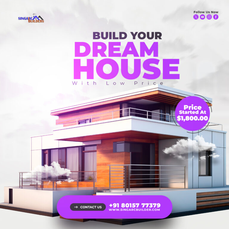 Construction company completed modern residential home project