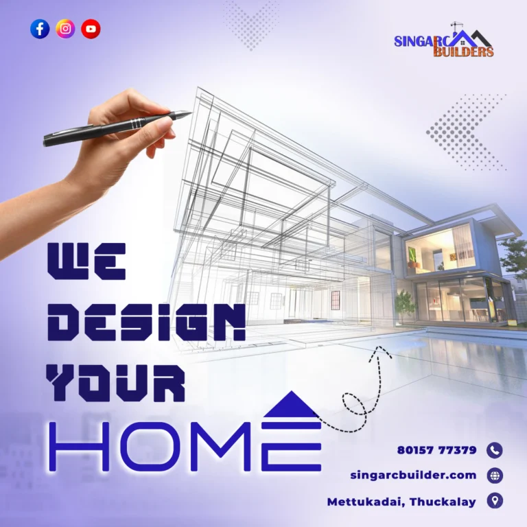 Modern home under construction and construction site